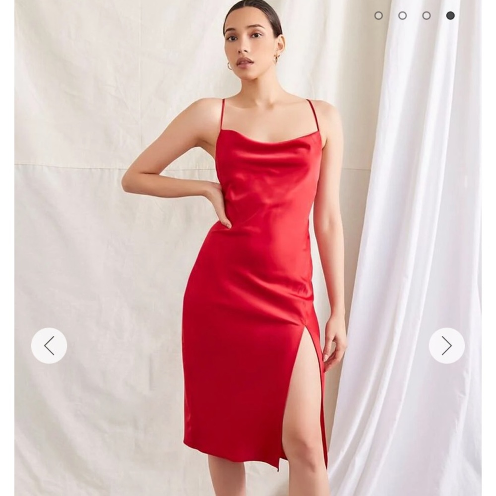 Satin Cowl Slip Dress